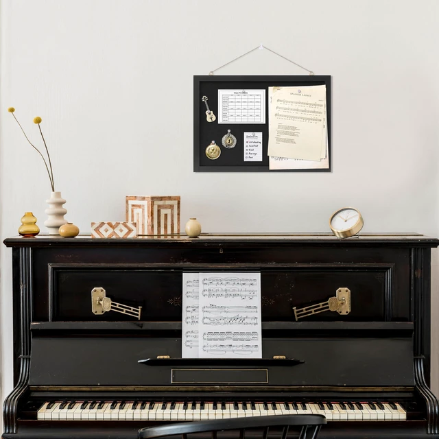 Alt view image 4 of 7 - Cork Board with Linen Black 2Pack,Bulletin Board 17"x12" Corkboards for Office Home School Message Board or Vision Board Decoration