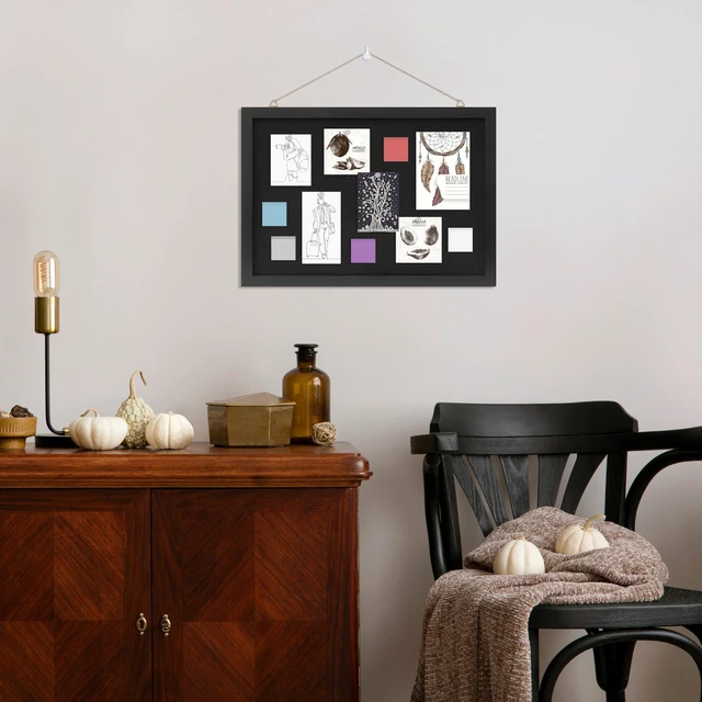 Alt view image 7 of 7 - Cork Board with Linen Black 2Pack,Bulletin Board 17"x12" Corkboards for Office Home School Message Board or Vision Board Decoration