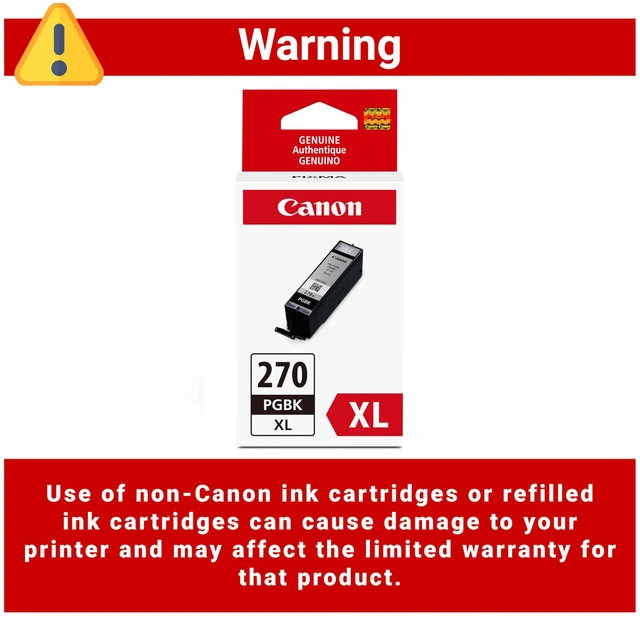 Alt view image 3 of 7 - PGI-270XL Genuine Black Twin Value Pack, Compatible with MG6820, MG6821, MG6822, MG5720, MG5721, MG5722, MG7720, TS5020, TS6020, TS8020, and TS9020 (Optional) Printers