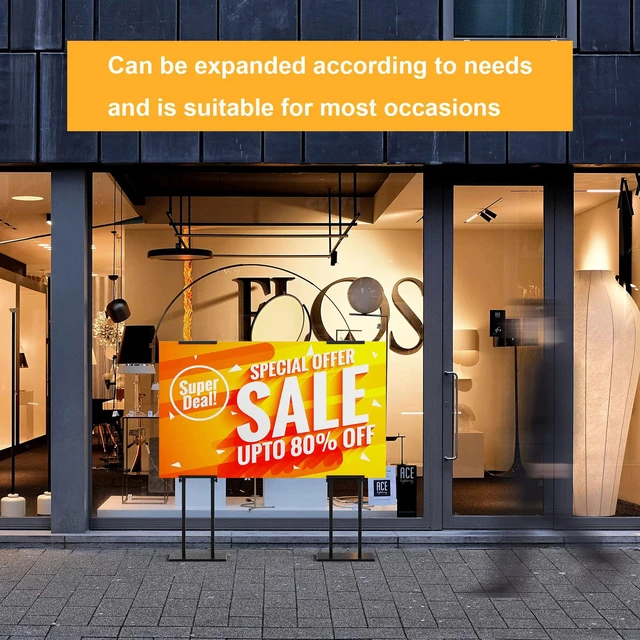 Alt view image 7 of 7 - 2Pack Display Stand Sign Holder, Heavy Duty Adjustable Poster Stand Pedestal Sign Stand with Non-Slip Base, Up to 75inch, Double-Sided for Board & Foam Sign, Fit Wedding, Restaurant, Business