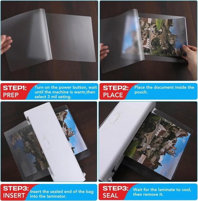 Alt view image 7 of 7 - 200 Pack Laminating Sheets, Hold 11 x 17 Inch Sheet, 5 Mil Clear Thermal Laminating Pouches 11.5 x 17.5 Inch Lamination Sheet Paper for Laminator, Round Corner