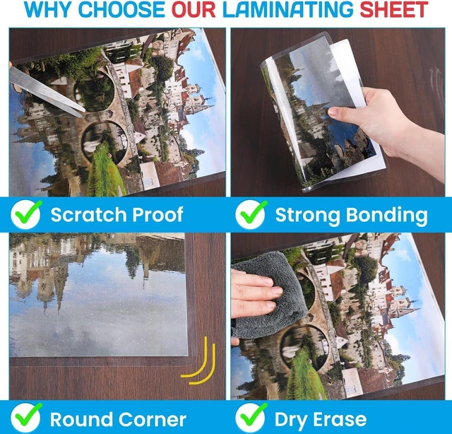 Alt view image 5 of 7 - 200 Pack Laminating Sheets, Hold 11 x 17 Inch Sheet, 5 Mil Clear Thermal Laminating Pouches 11.5 x 17.5 Inch Lamination Sheet Paper for Laminator, Round Corner