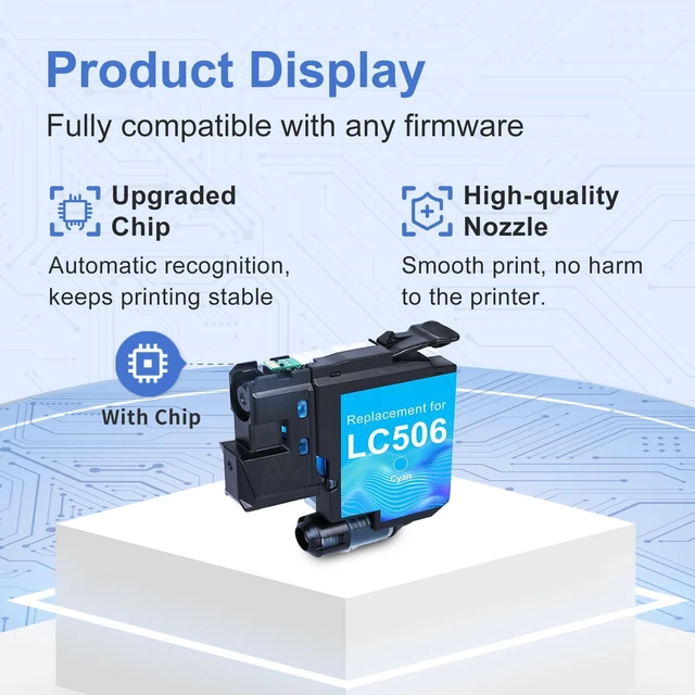 Alt view image 4 of 6 - LC506 Ink Cartridges High Yield Compatible for Brother LC506 LC506XL LC 506 XL Work for Brother MFC-J4555DW MFC-J4355DW MFC-J4557DW Printer LC506 (4 Pack, Black, Cyan, Magenta, Yellow)
