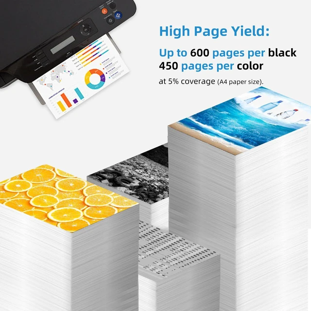 Alt view image 3 of 7 - 62XL Ink Cartridges Black Color Replacement for HP 62 XL to 7640 5540 7645 (Pack of 2)