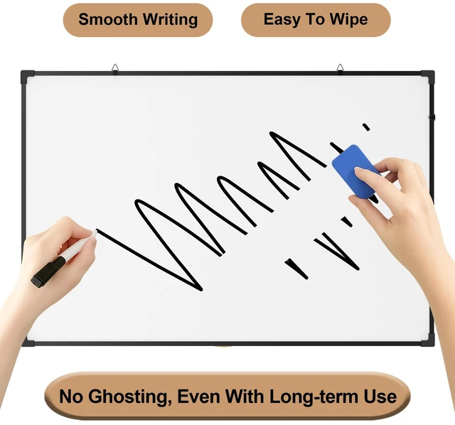 Alt view image 3 of 7 - Monthly Calendar Dry Erase Board 36x24 Inch, Double-Sided Whiteboard and Corkboard Combo with Black Aluminum Frame (Color Calendar), Wall Mounted Planner with Marker, Magnet, Push Pin, Eraser
