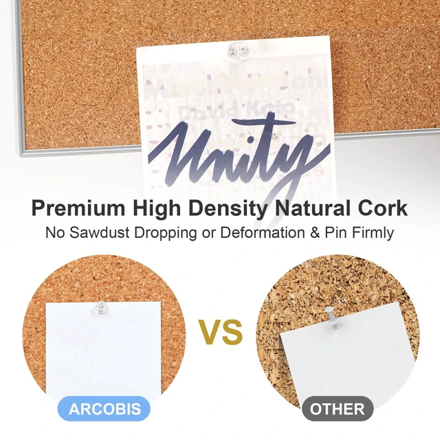 Alt view image 3 of 7 - Cork Board White Board Combo 24"x18" Bulletin Board, Magnetic Dry Erase Board & Corkboard for Wall, Vision Board for Home, Office, School, Silver Frame
