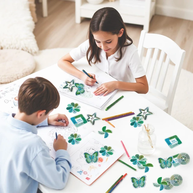 Alt view image 7 of 7 - 36 Pcs Sensory Stickers with Different Textures for Calming Anxiety Green Box Breathing, Mindfulness, Texture Mental Health Fidget Strips, Anxiety Relief Items for Classroom Therapy Office