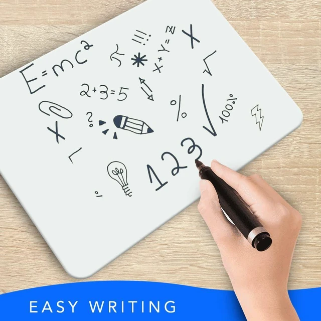 Alt view image 5 of 7 - Small White Board 9X12 Dry Erase Mini Lapboard 6 PK Double Sided for Kids Includes 6 Whiteboards with Blank and Lined Sides, Safe Rounded Edges Ideal for Classroom, Homeschooling, Office