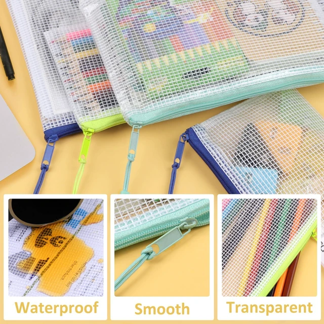 Alt view image 3 of 7 - 36pcs Mesh Zipper Pouch Bags,12 Colors for Storage Bags with Zipper, 8 Sizes for Reusable Plastic Zip Organizer for Travel Cosmetics