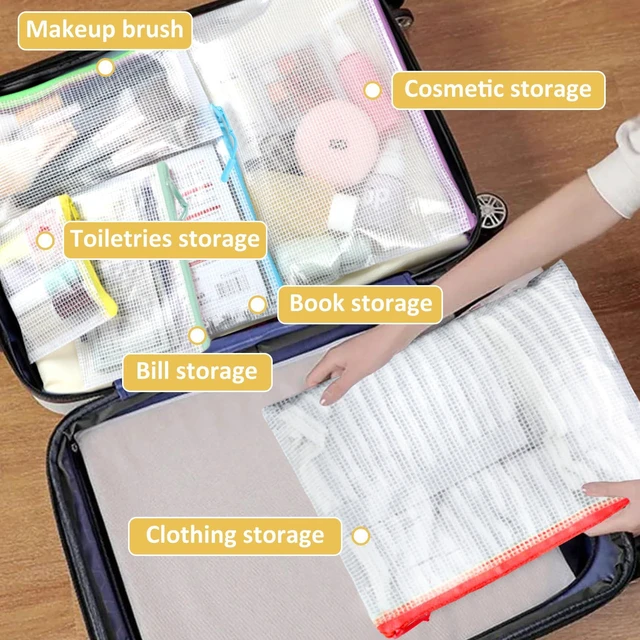 Alt view image 6 of 7 - 36pcs Mesh Zipper Pouch Bags,12 Colors for Storage Bags with Zipper, 8 Sizes for Reusable Plastic Zip Organizer for Travel Cosmetics