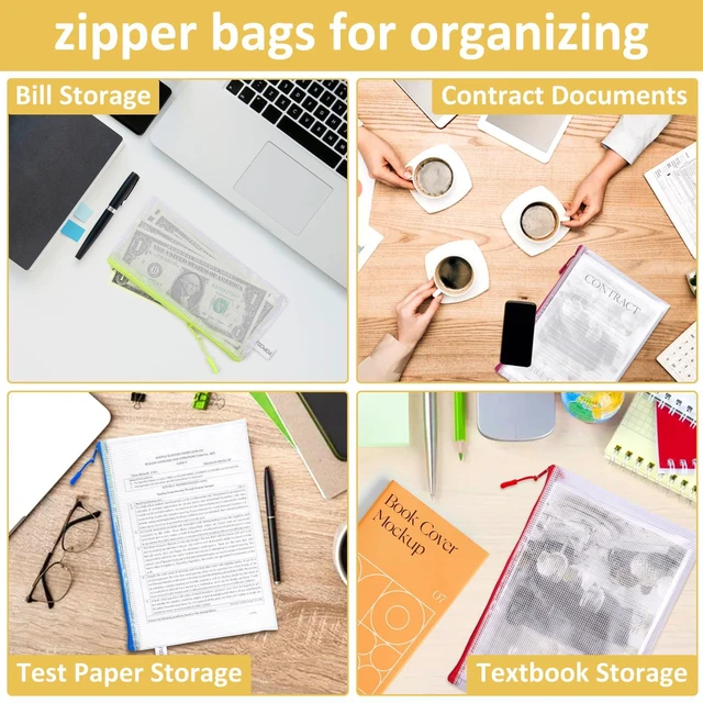 Alt view image 5 of 7 - 36pcs Mesh Zipper Pouch Bags,12 Colors for Storage Bags with Zipper, 8 Sizes for Reusable Plastic Zip Organizer for Travel Cosmetics