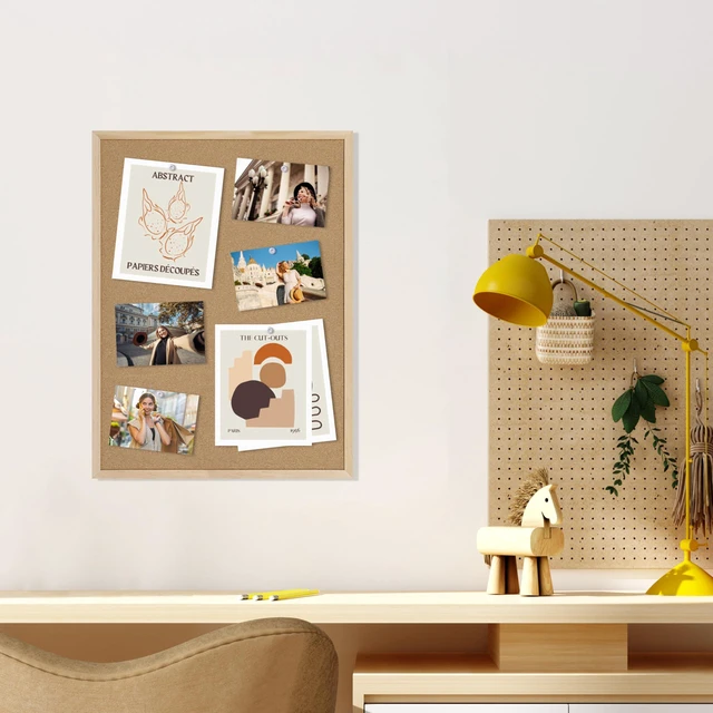 Alt view image 4 of 7 - Bulletin Board for Office with Pin Oak Wood Boards 2Pack,24x18 MCork Board essage Board or Vision Board