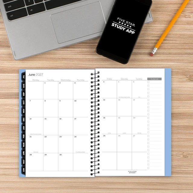 Alt view image 4 of 7 - Planner 2026-2027 Weekly & Monthly Academic 12-Month July-June Advance Student Planner + Study App, 5-1/2" x 8-1/2", Blue (CAW45920)