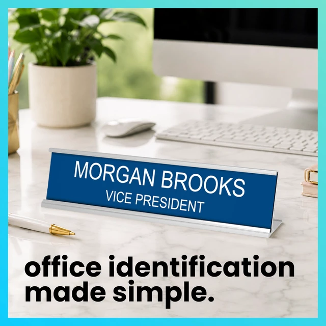 Alt view image 3 of 7 - Custom Name Plate for Desk or Door 14 Color Choices (2 X 10")