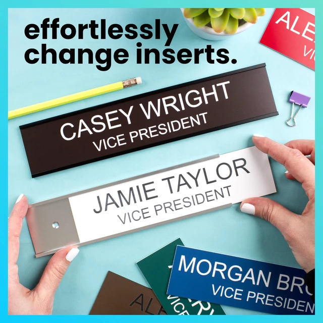 Alt view image 4 of 7 - Custom Name Plate for Desk or Door 14 Color Choices (2 X 10")