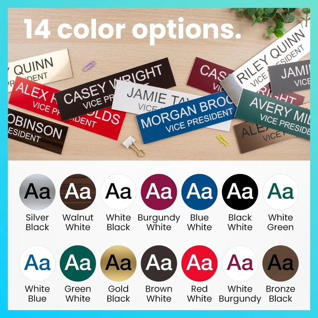 Alt view image 5 of 7 - Custom Name Plate for Desk or Door 14 Color Choices (2 X 10")