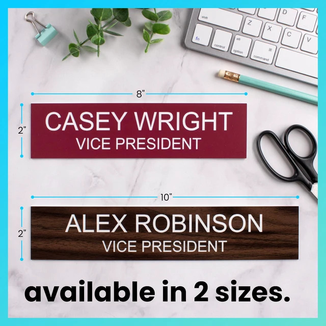 Alt view image 6 of 7 - Custom Name Plate for Desk or Door 14 Color Choices (2 X 10")