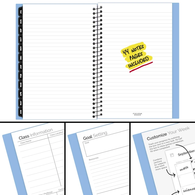 Alt view image 5 of 7 - Planner 2026-2027 Weekly & Monthly Academic 12-Month July-June Advance Student Planner + Study App, 5-1/2" x 8-1/2", Blue (CAW45920)