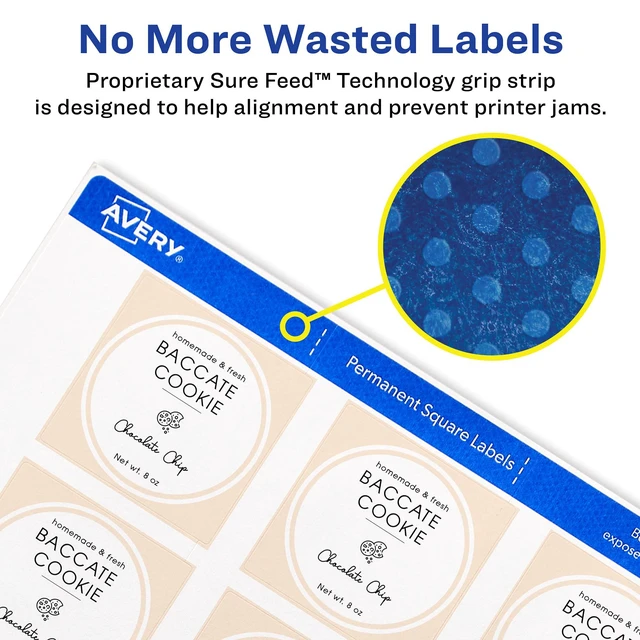 Alt view image 3 of 7 - Printable Square Labels, 2" x 2", Matte White, Laser & Inkjet Compatible, Great for Branding, Packaging, Events, and More (22806), 300 Blank Labels (Pack of 5)