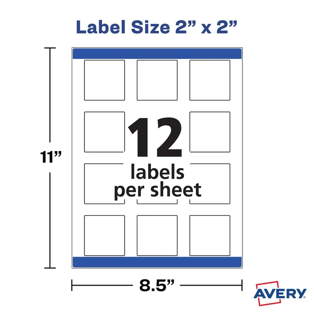 Alt view image 5 of 7 - Printable Square Labels, 2" x 2", Matte White, Laser & Inkjet Compatible, Great for Branding, Packaging, Events, and More (22806), 300 Blank Labels (Pack of 5)