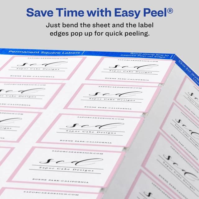 Alt view image 7 of 7 - Printable Square Labels, 2" x 2", Matte White, Laser & Inkjet Compatible, Great for Branding, Packaging, Events, and More (22806), 300 Blank Labels (Pack of 5)