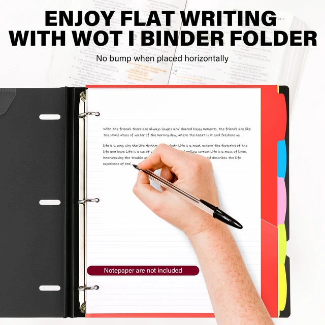 Alt view image 3 of 7 - Telescoping Project Organizer, 1 Inch 3 Ring Binder, Black Clear Front Pocket / Tabbed Catalog Pocket / 5-Tab Pocket Dividers / 1 Plastic Binder Pocket