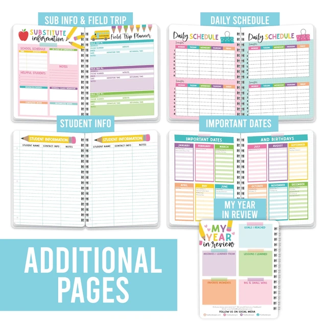 Alt view image 4 of 7 - Teacher Planner 2026-2027 - Undated Lesson Planner Book for Teachers Undated Teacher Planners Notebook, Homeschool Planners 2026-2027, First Year Teachers Must Haves, Teaching Appreciation Gifts
