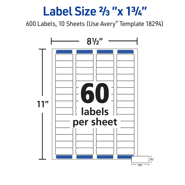 Alt view image 4 of 7 - Printable Return Address Labels, Sure Feed Technology, 2/3" x 1-3/4", White, Laser & Inkjet Compatible, 600 Blank Labels per Pack, Great for High-Volume Mailing (5-Pack of 18294)