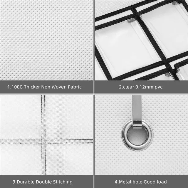 Alt view image 6 of 7 - 36 Clear Pockets Classroom Pocket Chart for Cell Phones, Pocket Chart for Calculator Phone Holder with 36 Number Stickers and Hooks (White)