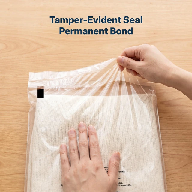 Alt view image 4 of 7 - 24" X 30" (200 Count) Self-Seal Clear Poly Bags With Suffocation Warning for Packaging, Shipping, Decor - Permanent Adhesive