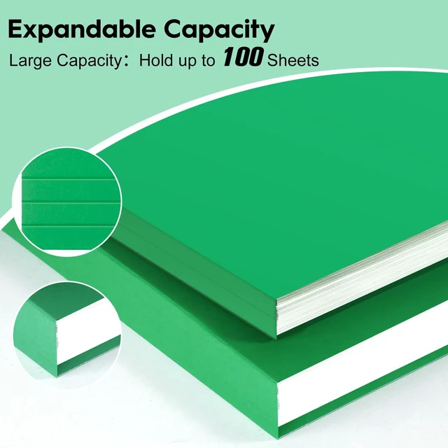 Alt view image 4 of 7 - 100-Pack Color File Folders, 1/3 Cut Tab, Letter Size Manilla Folder for School/Office/Classroom, Green