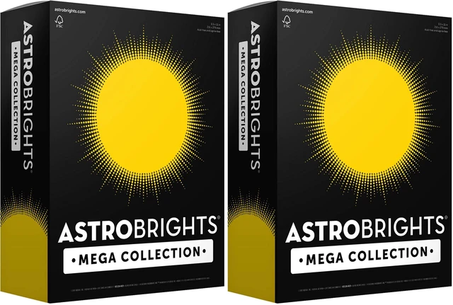 Main image of Mega Collection, Colored Paper, Bright Yellow, 625 Sheets, 24 lb/89 gsm, 8.5" x 11" - MORE SHEETS! (91618) (Pack of 2)