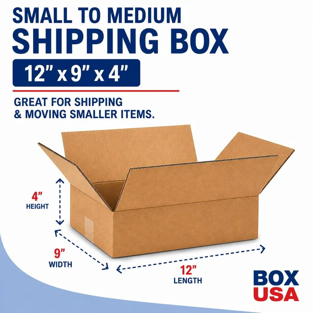 Alt view image 2 of 7 - Shipping Boxes Medium 12"L x 9"W x 4"H 25-Pack - Corrugated Cardboard for Moving, Mailing, Packing, Packaging and Storage