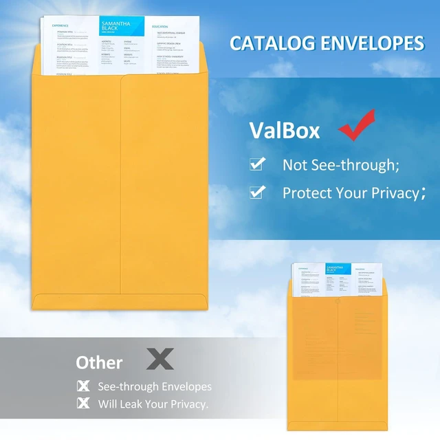 Alt view image 5 of 7 - 9x12 Self Seal Security Catalog Envelopes 250 Packs Brown Kraft Envelopes with Peel and Seal Flap for Mailing, Organizing and Storage