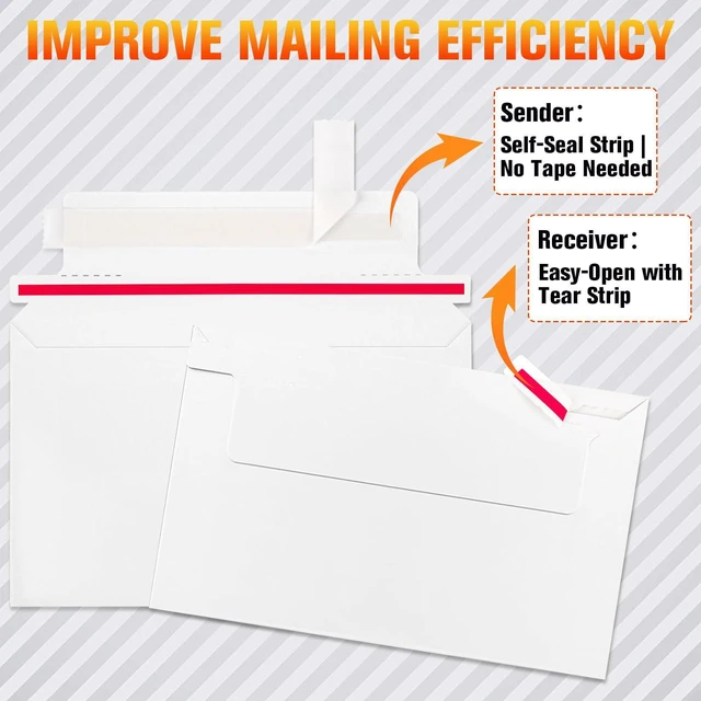 Alt view image 5 of 7 - 600 Pack Rigid Mailers, 7"x4.35" Premium Trading Card Shipping Envelopes Heavy-Duty Perfect Size Shipping Envelopes for Collectors,Sellers,ToploadersSemi-Rigid Holders, and Protector Supplies