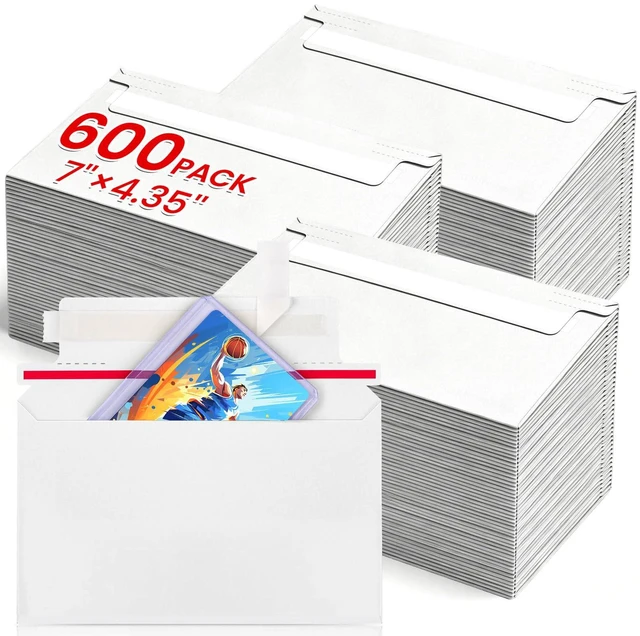 Main image of 600 Pack Rigid Mailers, 7"x4.35" Premium Trading Card Shipping Envelopes Heavy-Duty Perfect Size Shipping Envelopes for Collectors,Sellers,ToploadersSemi-Rigid Holders, and Protector Supplies
