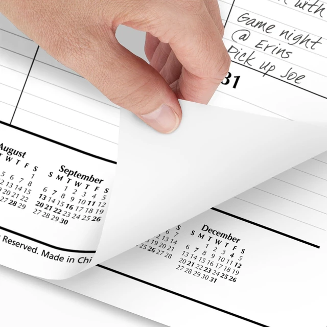 Alt view image 3 of 6 - 2026 Desk Calendar, Monthly, Desk Pad, 21-3/4" x 17", Large, Ruled Blocks (SK240026), White