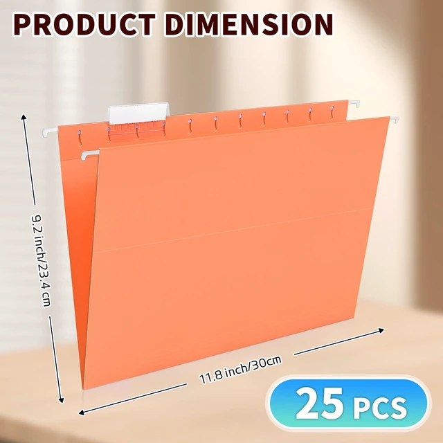 Alt view image 4 of 7 - 25-Pack Assorted Hanging File Folders,Letter Size with 35 Transparent Label Cards,50 Sticker Labels,1/5-Cut TabsHome Office & Filing Cabinets