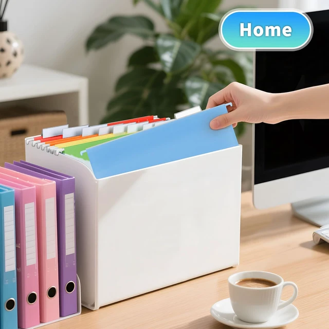 Alt view image 6 of 7 - 25-Pack Assorted Hanging File Folders,Letter Size with 35 Transparent Label Cards,50 Sticker Labels,1/5-Cut TabsHome Office & Filing Cabinets