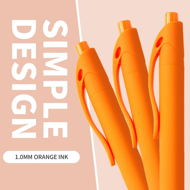 Alt view image 2 of 6 - Pens Bulk, 50 Pack No Bleed Orange Click Pen, Wholesale Retractable Ballpoint Pens, Pens Medium Point, Smooth Ink Pen, 1.0MM Orange Ink