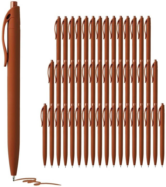 Main image of Pens Bulk, 50 Pack No Bleed Brown Click Pen, Wholesale Retractable Ballpoint Pens, Pens Medium Point, Smooth Ink Pens, 1.0MM Brown Ink