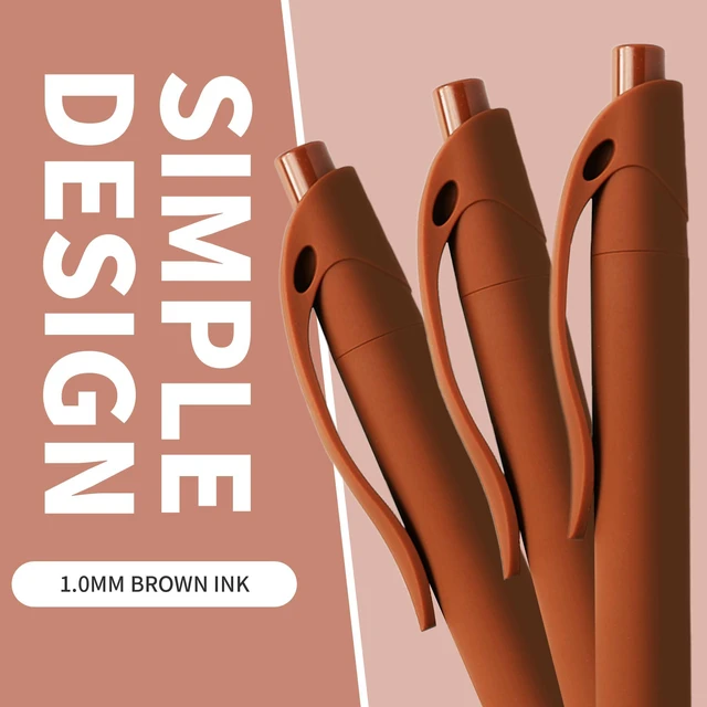 Alt view image 3 of 6 - Pens Bulk, 50 Pack No Bleed Brown Click Pen, Wholesale Retractable Ballpoint Pens, Pens Medium Point, Smooth Ink Pens, 1.0MM Brown Ink