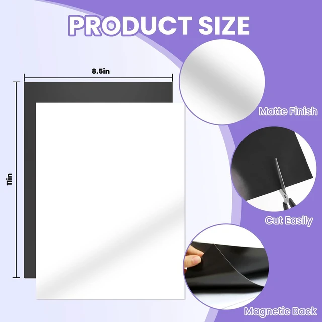 Alt view image 2 of 6 - 36 Pcs Printable Magnetic Sheets 8.5x11 Inches Matte Magnet Paper Sheet Non Adhesive Magnetic Paper for Inkjet Printers, Flexible Magnet Photos for DIY Crafts