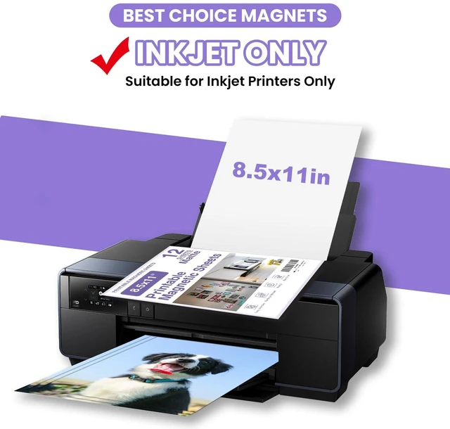 Alt view image 3 of 6 - 36 Pcs Printable Magnetic Sheets 8.5x11 Inches Matte Magnet Paper Sheet Non Adhesive Magnetic Paper for Inkjet Printers, Flexible Magnet Photos for DIY Crafts