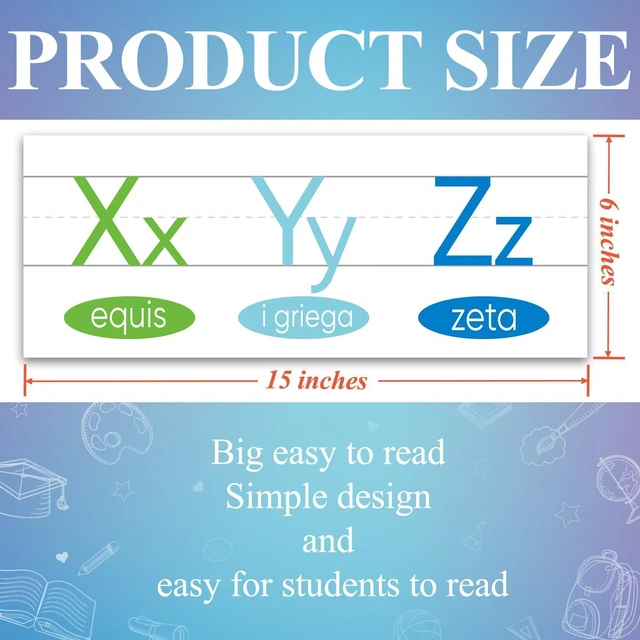 Alt view image 2 of 7 - 12 Pieces Alphabet Line for Classroom Wall Spanish Manuscript Alphabet Line Bulletin Board Set ABC Banner Posters for Classroom Decor