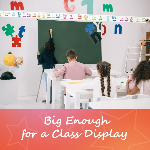 Alt view image 5 of 7 - 12 Pieces Alphabet Line for Classroom Wall Spanish Manuscript Alphabet Line Bulletin Board Set ABC Banner Posters for Classroom Decor