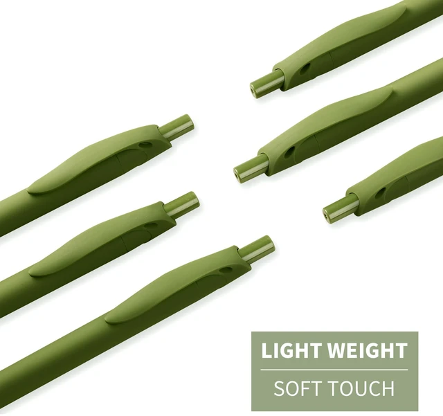 Alt view image 5 of 5 - 100 Pack No Bleed Sage Green Barrel Click Pens, Wholesale Retractable Ballpoint Pens, Medium Point, Smooth Ink, 1.0MM Black Ink