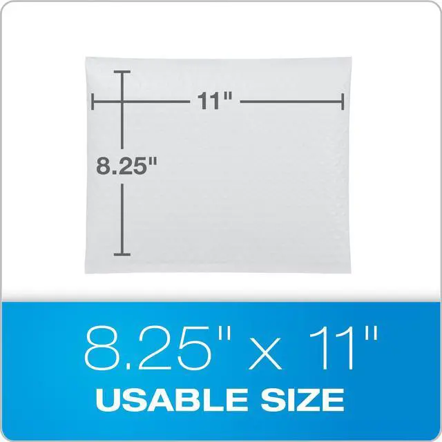 Alt view image 6 of 7 - Bubble Mailers, 8.5 x 11 Shipping Envelopes, Water Resistant White Poly Padded Envelopes, Redi-Strip Peel Off Closure, 25/Box (QUA85859)