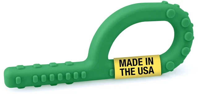 Main image of Textured Grabber Sensory Chew, XXT, Very Firm, Forest Green Sensory Toy for Kids and Adults, Chewy Fidget for Autism, ADHD, SPD, Anxiety, Medical-Grade Oral Motor Therapy Tool