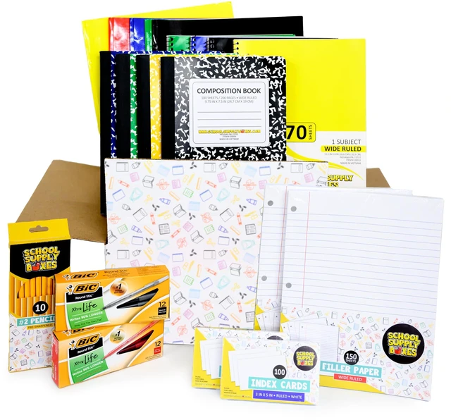 Alt view image 7 of 7 - Elementary Writing Case (2 Boxes) | Back to Essentials Kit for Students & Teachers | Includes Wide-Ruled Filler Paper, Wide-Ruled Notebooks, 12 ct. Pens, & More